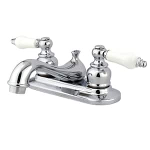 Restoration 4 in. Centerset 2-Handle Bathroom Faucet with Plastic Pop-Up in Polished Chrome