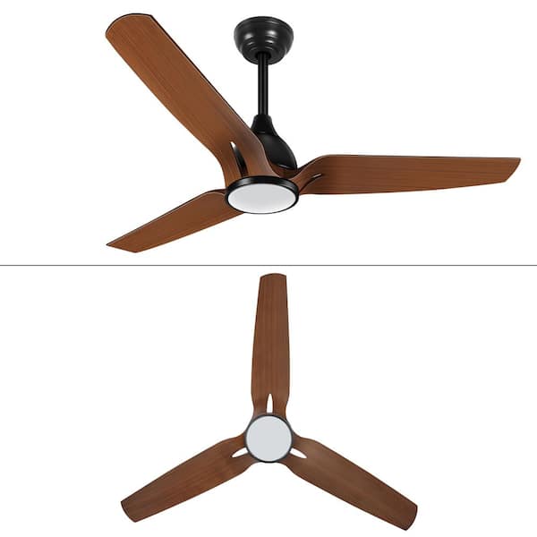 56 in. Dimmable LED Indoor/Outdoor Brown Downrod Mount Ceiling Fan with Remote