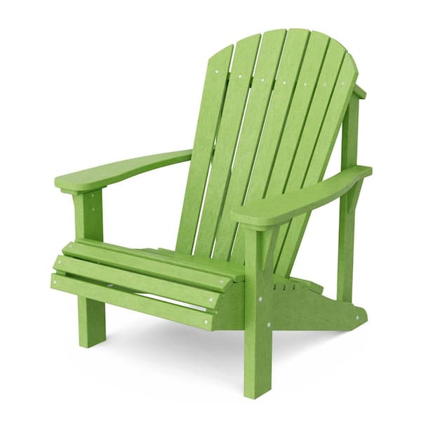 Heritage Lime Green HDPE Plastic Outdoor Sunrise Adirondack Chair