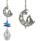 Woodstock Rainbow Makers Collection, Crystal Fantasy, 4.5 in. Cats Crystal Suncatcher