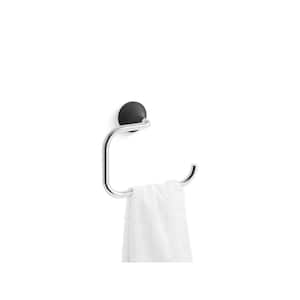 Tone Towel Ring in Polished Chrome with Matte Black
