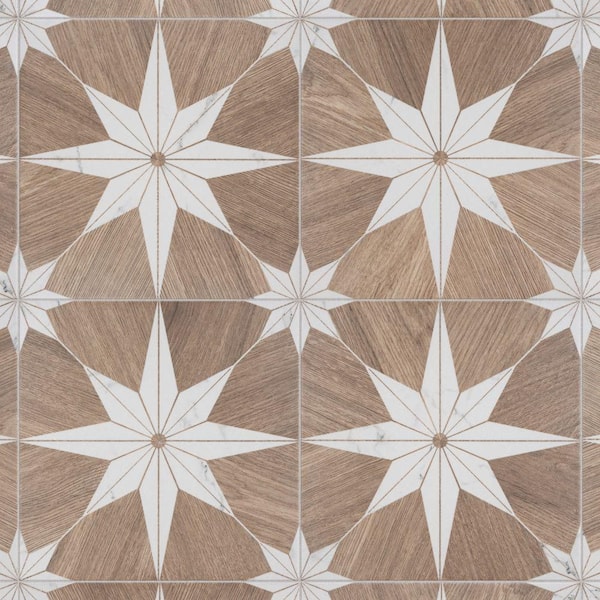 Llama Stella Loire Verso Noce 9-3/4 in. x 9-3/4 in. Porcelain Floor and Wall Tile (10.88 sq. ft./Case)