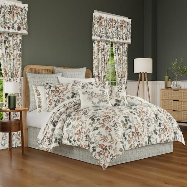 Unbranded 4-Pieces Evergreen Sage Polyester King Comforter Set