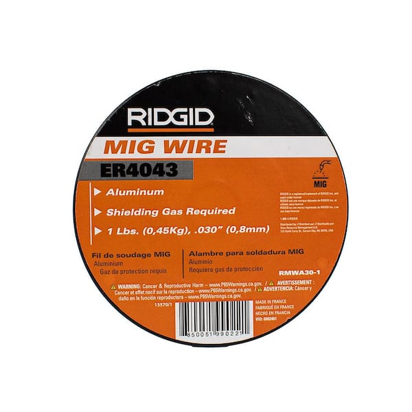RIDGID ER4043 MIG 0.030 in. Dia x 1 lbs. Aluminum Welding Wire