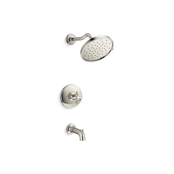 KOHLER Paces Single Handle 3-Spray Tub and Shower Faucet 1.75 GPM in Vibrant Polished Nickel (Valve Included)