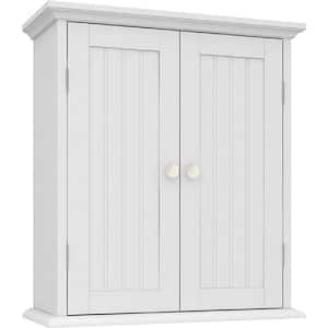 21.1 in. W x 24 in. H White Surface Mount Medicine Cabinet without Mirror with 2 Doors and Adjustable Shelves