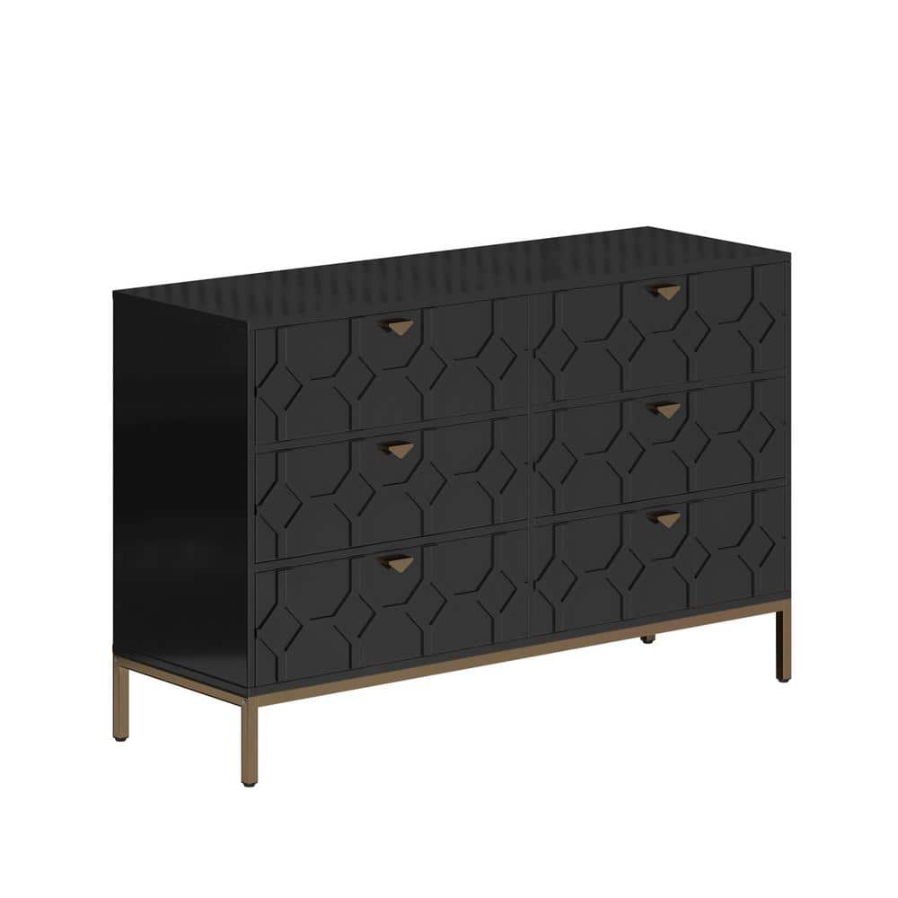 31.77 in. H Freestanding Storage Cabinet Black 6 Drawer Accent Cabinet price history on PriceWatchPro