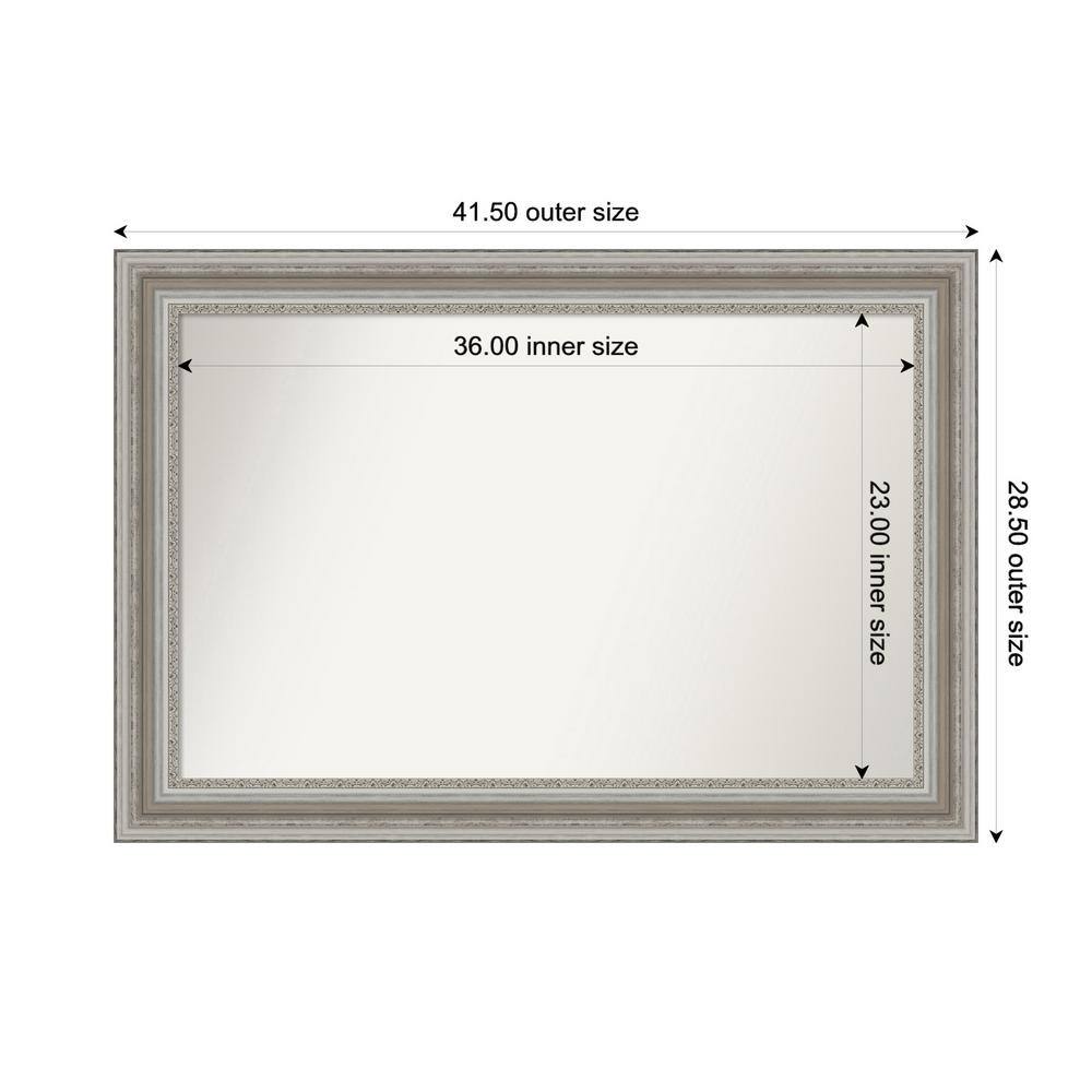 Parlor Silver 41.5 in. x 28.5 in. Custom Non-Beveled Recycled Polystyrene Framed Bathroom Vanity Wall Mirror price history on PriceWatchPro