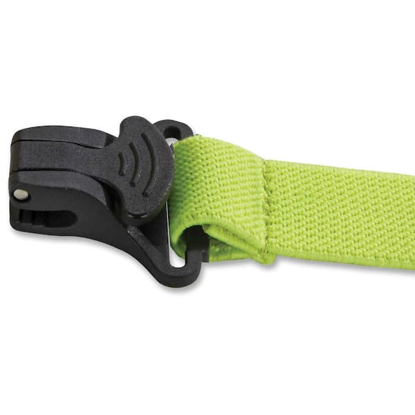Lime Elastic Hard Hat Lanyard with Clamp