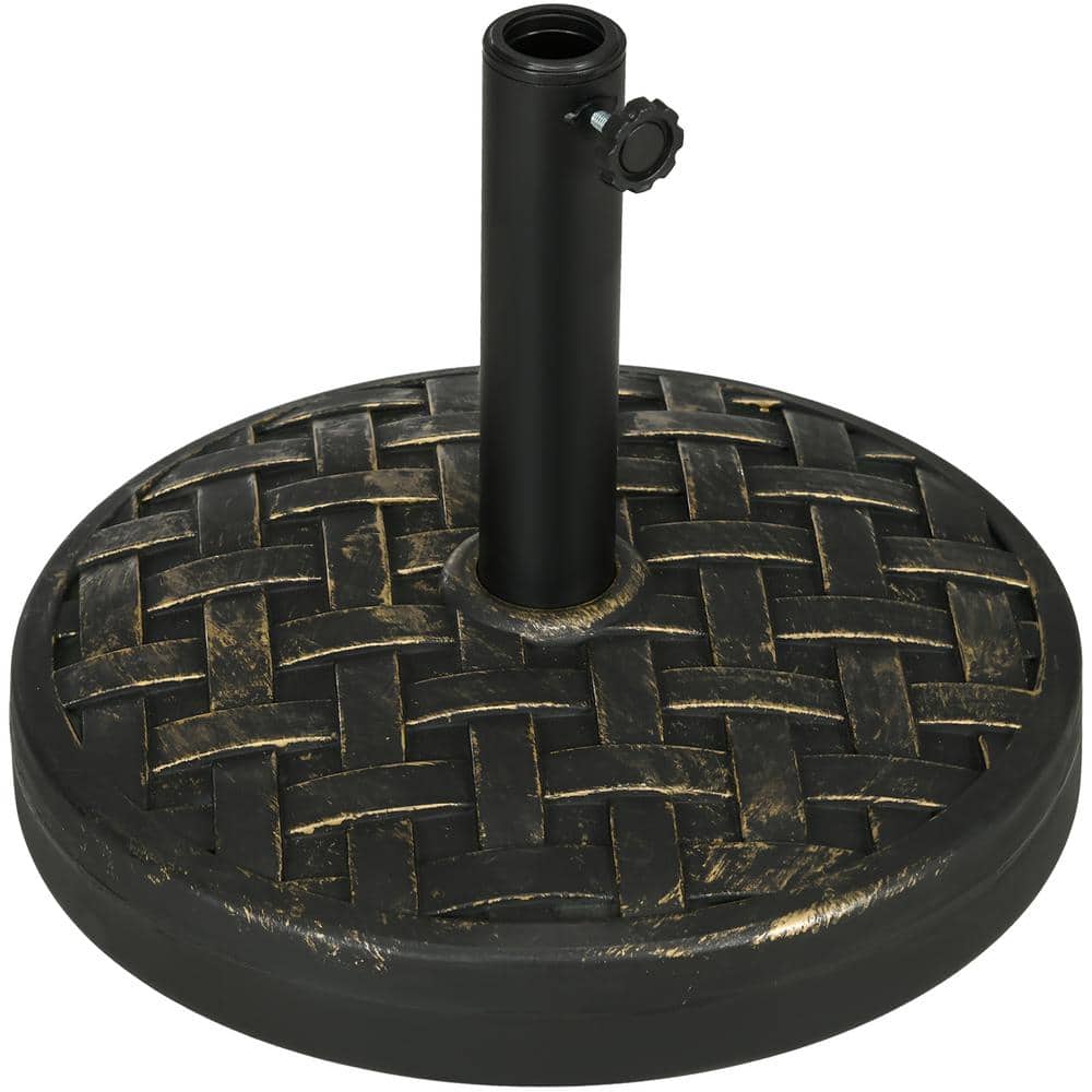Bronze Concrete Patio Umbrella Base with Woven Pattern