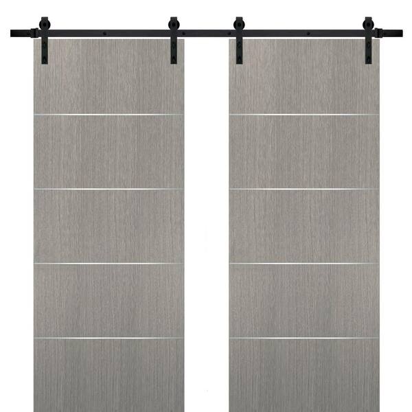 Sartodoors Assemble Required 60 in. x 96 in. Lite Frosted Glass White ...