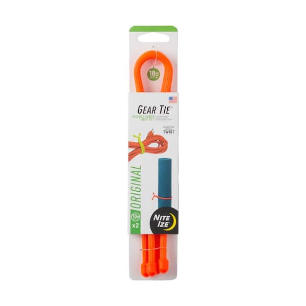 Nite Ize 18 in. Bright Orange Gear Tie (2-Pack) GT18-31-2R3 - The