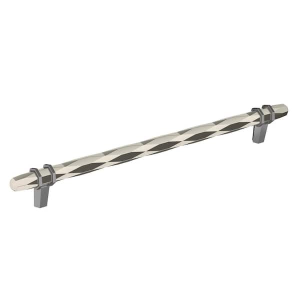 Amerock London 10-1/16 in. (256mm) Modern Polished Nickel/Black Chrome Bar Cabinet Pull