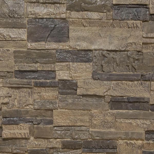 Ekena Millwork SAMPLE - 1-1/4 in. x 9 in. Smokey Ridge Urethane Cascade Stacked Stone, StoneWall Faux Stone Siding Panel Moulding
