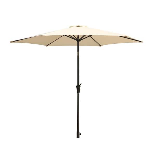 Jushua 9 ft. Aluminum Tilt Patio Umbrella with Carry Bag in Beige