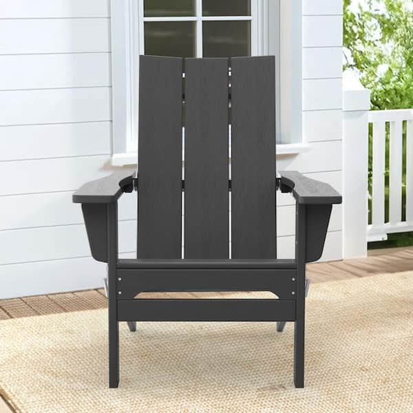 JEAREY Gray Classic Folding HDPE Plastic Adirondack Chair