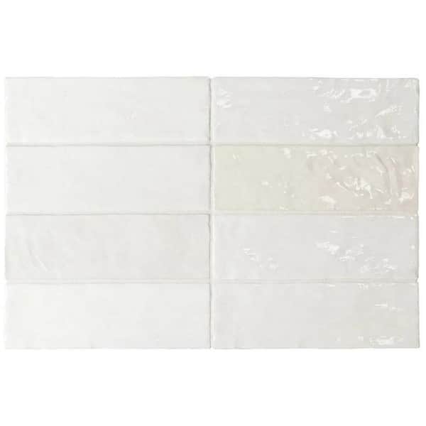 Apollo Tile White 2.58 in. x 8 in. Polished Ceramic Subway Wall