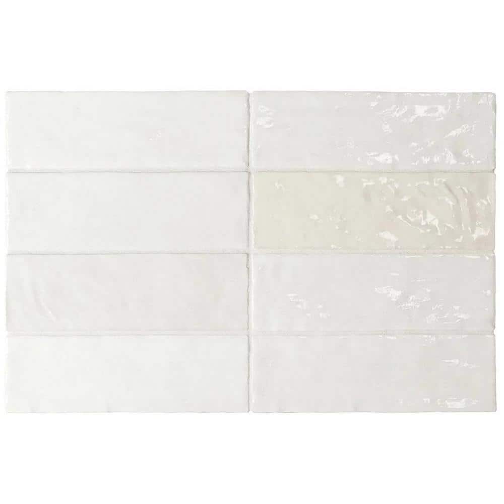 Apollo Tile White 2.58 in. x 8 in. Polished Ceramic Subway Tile (5.38 sq. ft./Case) La Riviera Blanc 2.5x8 - The Home Depot