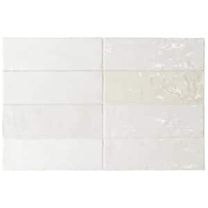 White 2.58 in. x 8 in. Polished Ceramic Subway Tile (5.38 sq. ft./Case)