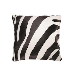 Josephine Black and White Animal Print 18 in. x 18 in. Cowhide Throw Pillow