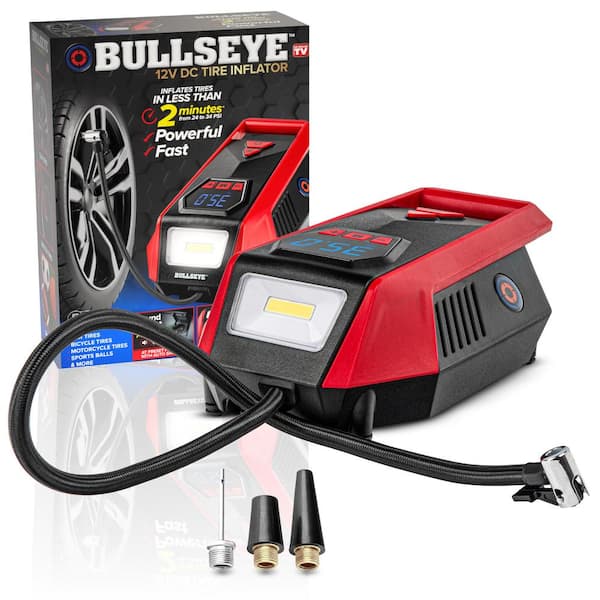 BULLSEYE 150 PSI Handheld Tire Inflator with Digital Pressure Gauge, Sound and Light Alert