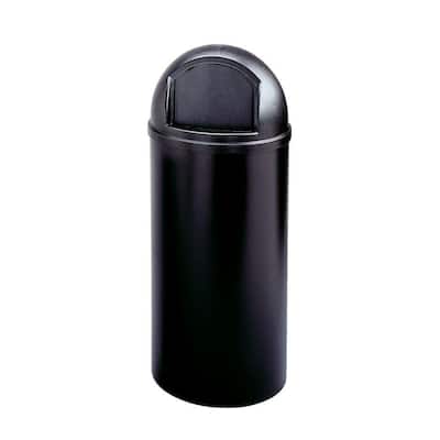 Marshal Classic 15 Gal. Black Round Top Trash Can — Home Depot clearance