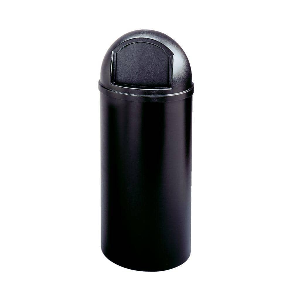 Rubbermaid Commercial Products Marshal Classic 15 Gal. Black Round Top  Trash Can FG816088BK The Home Depot