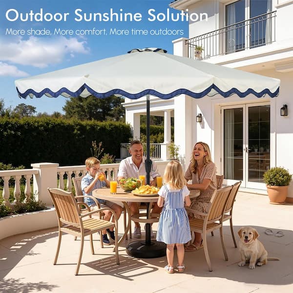 Caodoc 10 ft. Miro Market Solar LED Lighted Outdoor Patio Umbrella in White with Crank Lift System and UV-Resistant Fabric MIRO100-L - The Home Depot Caodoc 10 ft. Miro Market Solar LED Lighted Outdoor Patio Umbrella in White with Crank Lift System and UV-Resistant Fabric MIRO100-L - The Home Depot