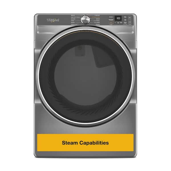 7.4 cu. ft. Vented Front Load Electric Dryer in Radiant Silver with Steam Capabilities