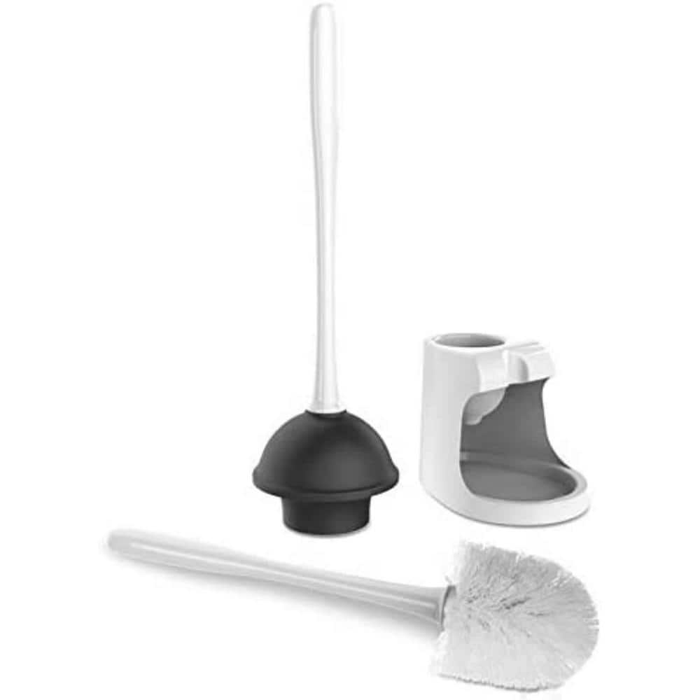 Dyiom Toilet Plunger And Bowl Brush Combo For Bathroom Cleaning White 2 Sets Toilet Brush And