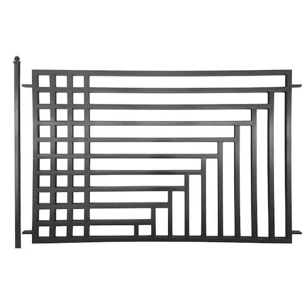 ALEKO Kyiv Style 5 ft. x 8 ft. Black Iron Fence Panel
