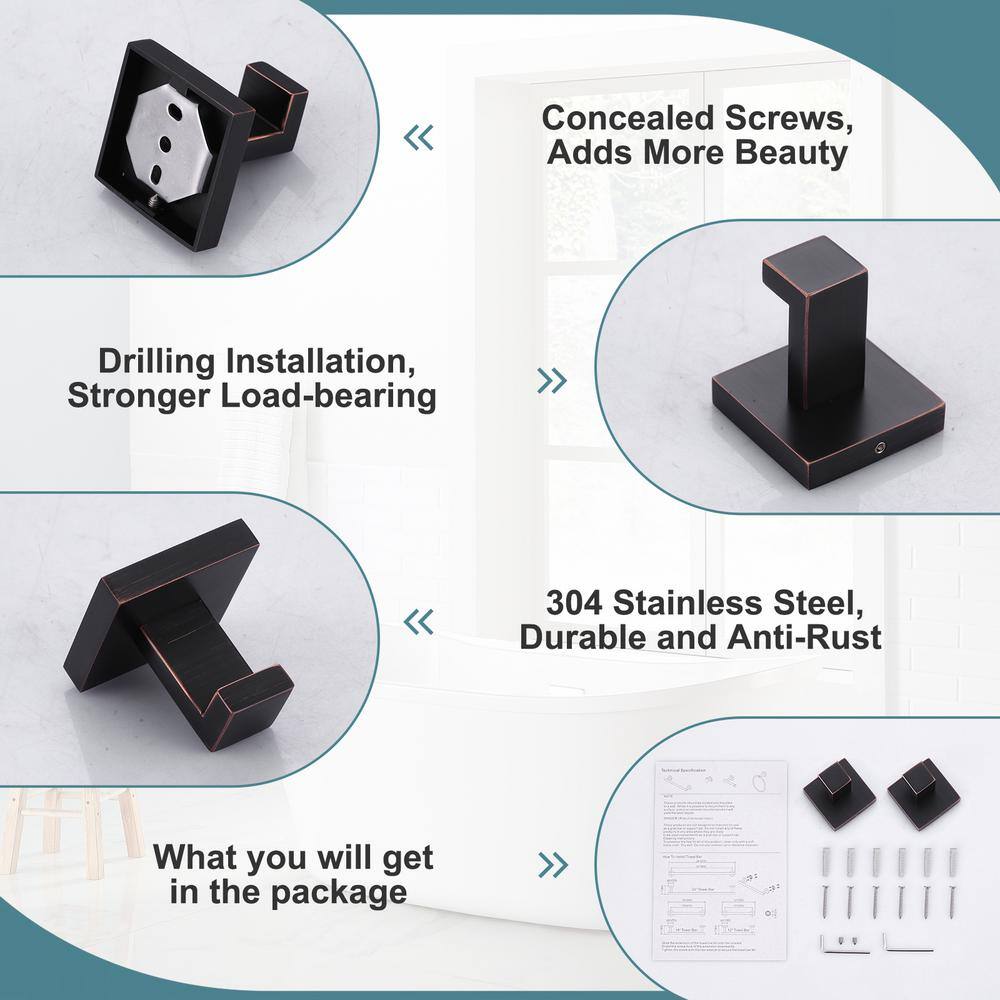 Oil Rubbed Bronze Stainless Steel J-Hook Wall Mount