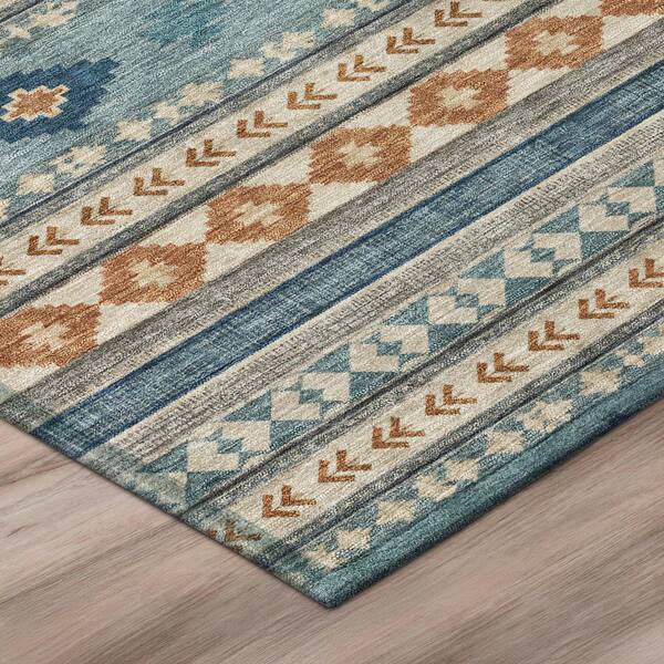 Chantille Machine Washable Indoor/Outdoor Abstract ACN3124 Denim 5 ft. x 7 ft. 6 in. Area Rug