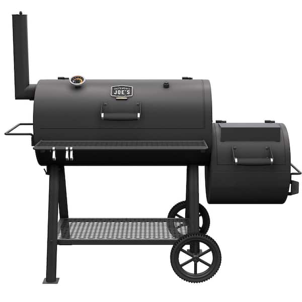 Highland Offset Charcoal Smoker and Grill with 900 sq. in. Cooking Area in Black