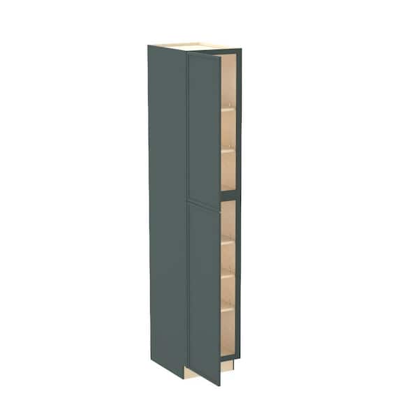 Franklin 18 in. W x 24 in. D x 96 in. H Assembled Plywood Pantry Kitchen Cabinet in Verdant Green with Soft Close LH