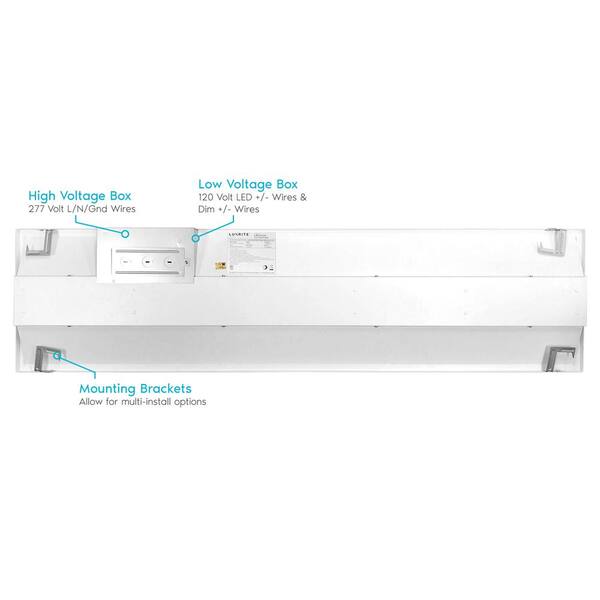 LUXRITE 1 ft. x 4 ft. Center Basket LED Troffer Panel Light 2000 