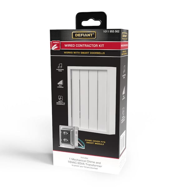Defiant Wired Smart Video Doorbell Contractor Kit, Wired 16VAC