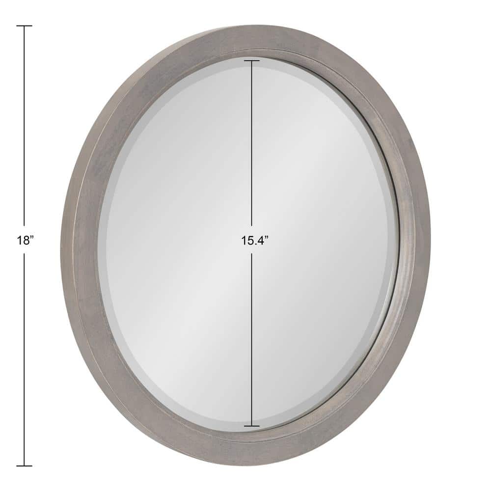 Modern Farmhouse Graywash Poplar Wood Round Vanity Mirror