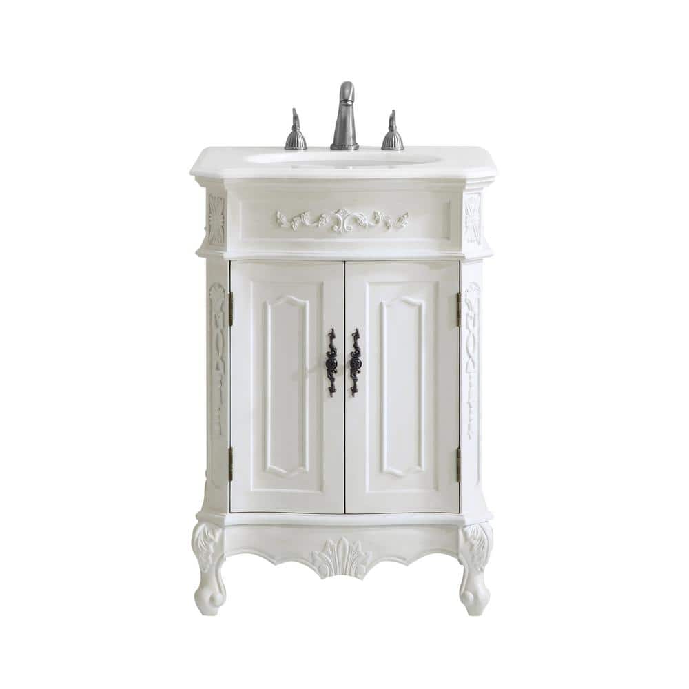 Simply Living 24 in. W x 21 in. D x 36 in. H Bath Vanity in Antique White w