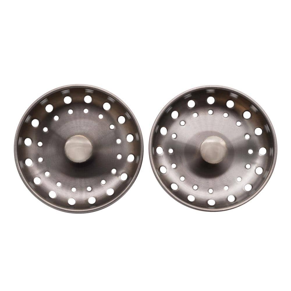 Satin Nickel Kitchen Sink Basket Strainer 2-Pack