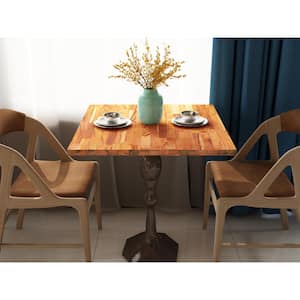2.3 ft. L x 28 in. D, Teak Butcher Block Table Top Countertop in Clear with Square Edge