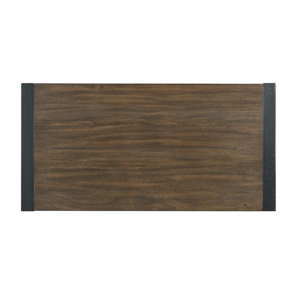 Enrico Rectangular Walnut Coffee Table with Black Metal Legs