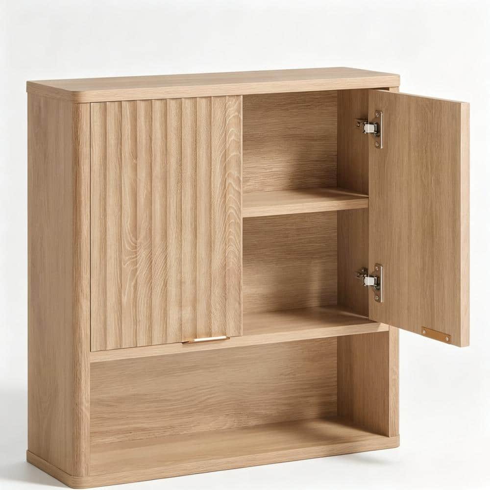 23.5 in. W x 24 in. H Rectangular Wood Medicine Cabinet without Mirror in Brown  with Adjustable Shelf price history on PriceWatchPro