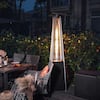 Nuu Garden 48,000 BTU Black Heat-Focusing Propane Gas Patio Heater with Wheels AH001