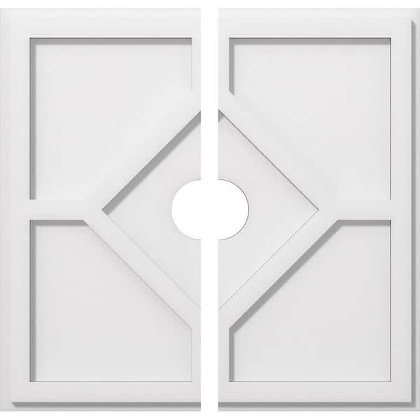 Ekena Millwork 1 in. P X 7 in. C X 20 in. OD X 3 in. ID Embry Architectural Grade PVC Contemporary Ceiling Medallion, Two Piece