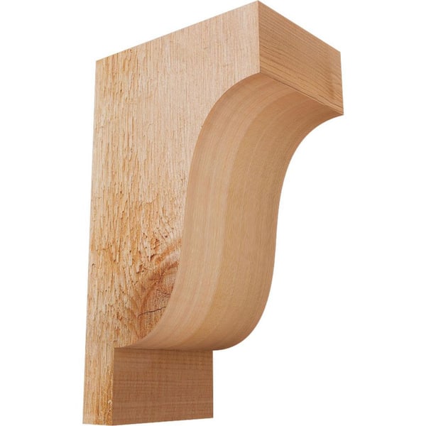 Ekena Millwork 4 in. x 6 in. x 10 in. Western Red Cedar Newport Rough Sawn Corbel