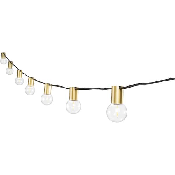 ALLSOP 25-Bulb Indoor/Outdoor G40 LED Round Globe Bistro Plug-In String Lights in Gold (25 ft.)
