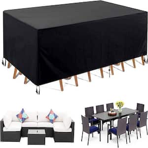 Heavy-Duty Waterproof Outdoor Table Cover 126''L x 63''W x 28''H-Dustproof Sunblock Patio Dining Set Protector