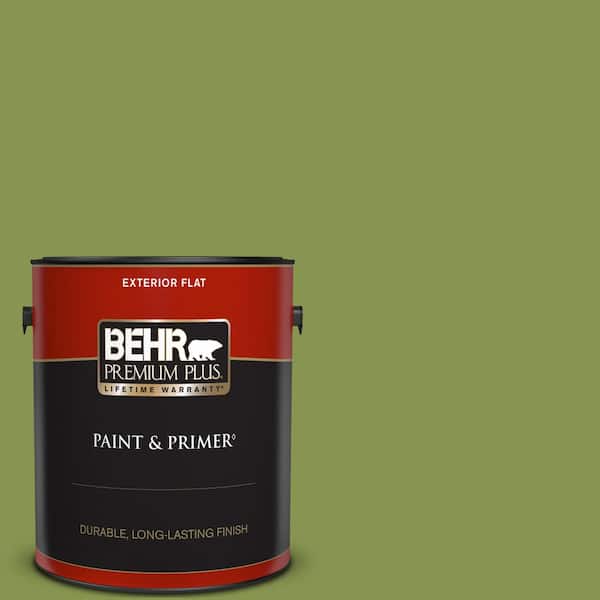 BEHR PREMIUM PLUS 1 gal. #M350-6 Frog Flat Exterior Paint & Primer
