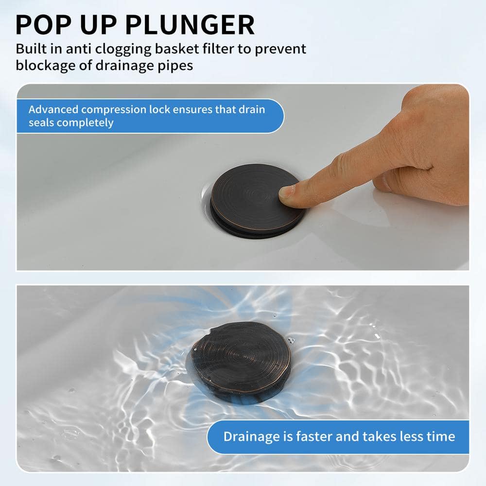 Oil Rubbed Bronze Bathroom Sink Pop-Up Drain with Hair Catcher